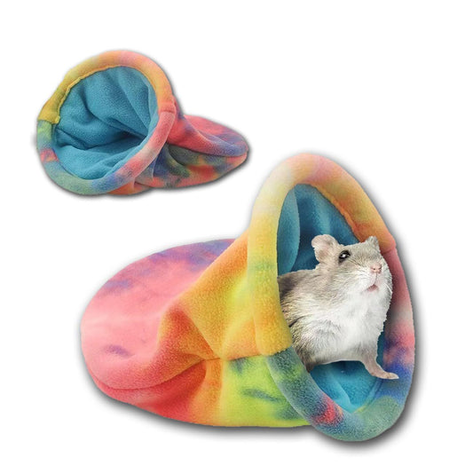 2 pack Guinea Pig Hideout, Soft Fleece Rabbit Snuggle Sack, Small Animal House Ferret Cozy Cave Hamster V1192-AZ-W-0855