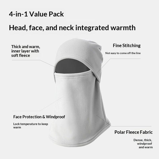 Cold Weather Ski Mask for Men Windproof Thermal Winter Scarf Mask Women Neck Warmer Hood for Cycling(Milk V1192-AZ-W-0858