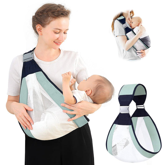 Baby Sling Carrier, Adjustable Half Wrapped Sling Hip Carrier - Lightweight Breathable Mesh Fabric for V1192-AZ-W-0861