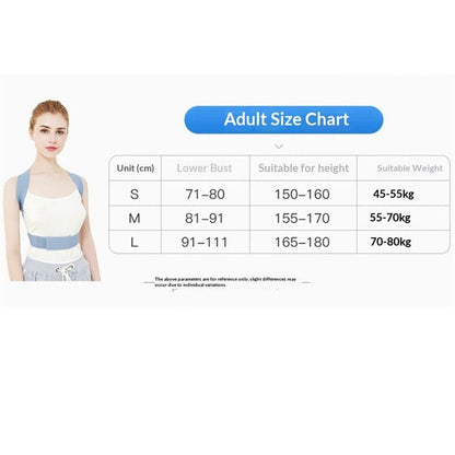 Posture Corrector for Women and Men, Adjustable Back Straightener, Upper Back Support Brace, Hunchback V1192-AZ-W-0864