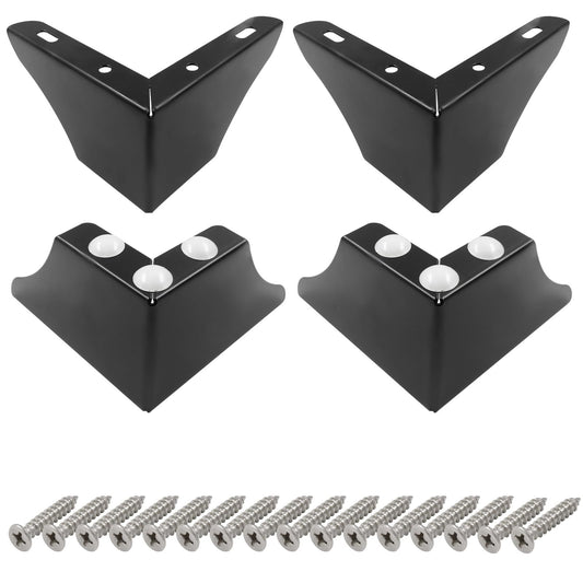 4Pcs 8CM/3 Inch Modern Metal Furniture Sofa Cabinet Legs with Mounting Screws - DIY Replacement Legs Set for V1192-AZ-W-0872