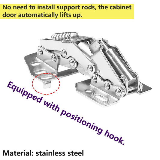 2 PCS Cabinet Hinges Heavy Duty Lid Stay Hinges, Soft Close Lid Hinge, Furniture Door Lift Stay Support Hinge V1192-AZ-W-0873