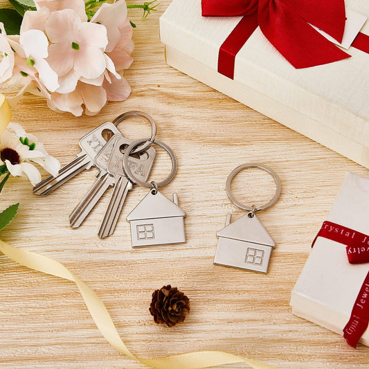15pcs House Key Chain House Shaped Pendant Keychains Home Keychain Set Cute Home with Window Key Charm Metal V1192-AZ-W-0879