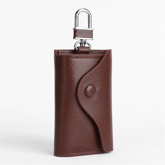 Car Key Case for Men and Women Small Leather Key Holder Key Cover with 6 KeyChains (brown)Key Holder Case, V1192-AZ-W-0880