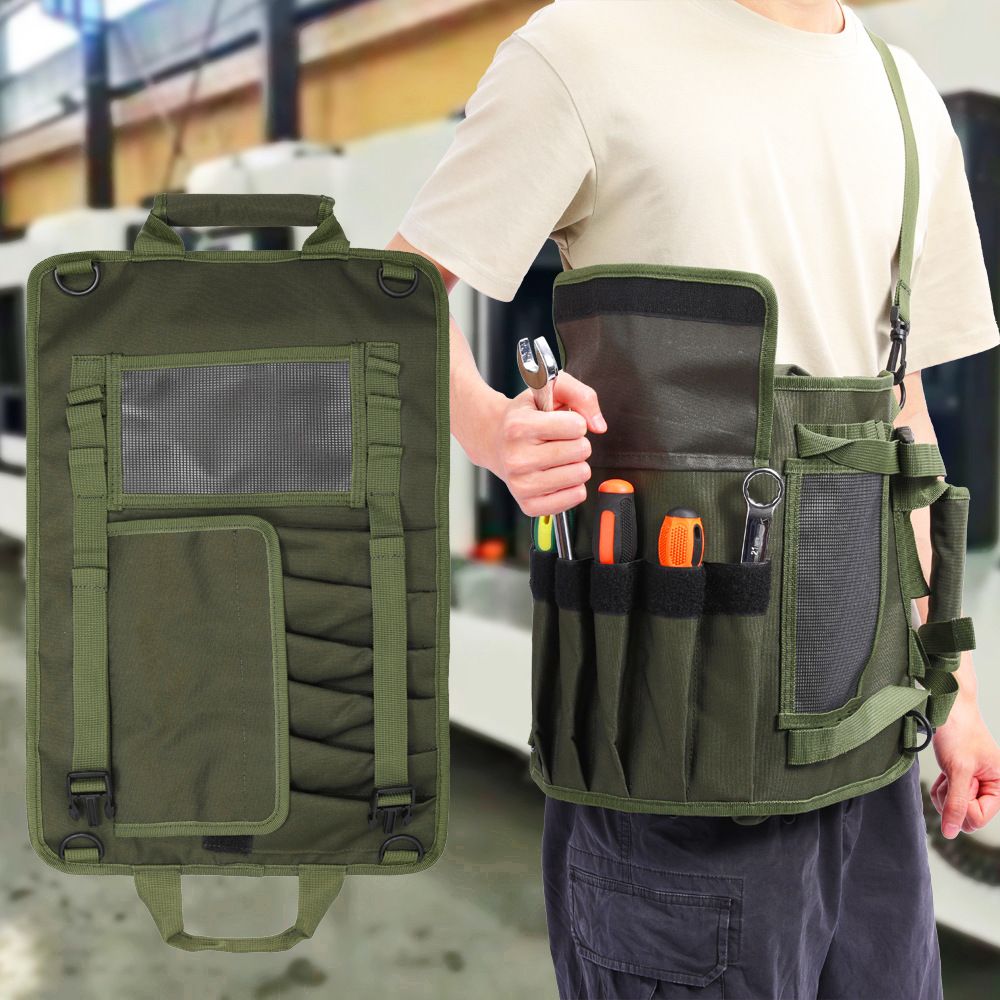 Tool Bag Roll Up, Heavy Duty Portable Soft Tool Storage Organization, Foldable Empty Rollup Organizer V1192-AZ-W-0886