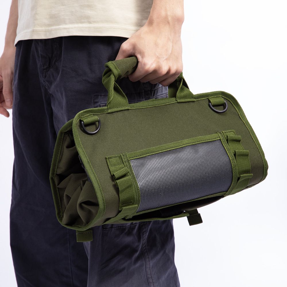 Tool Bag Roll Up, Heavy Duty Portable Soft Tool Storage Organization, Foldable Empty Rollup Organizer V1192-AZ-W-0886