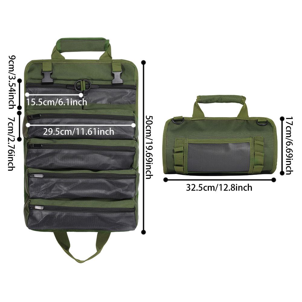 Tool Bag Roll Up, Heavy Duty Portable Soft Tool Storage Organization, Foldable Empty Rollup Organizer V1192-AZ-W-0886