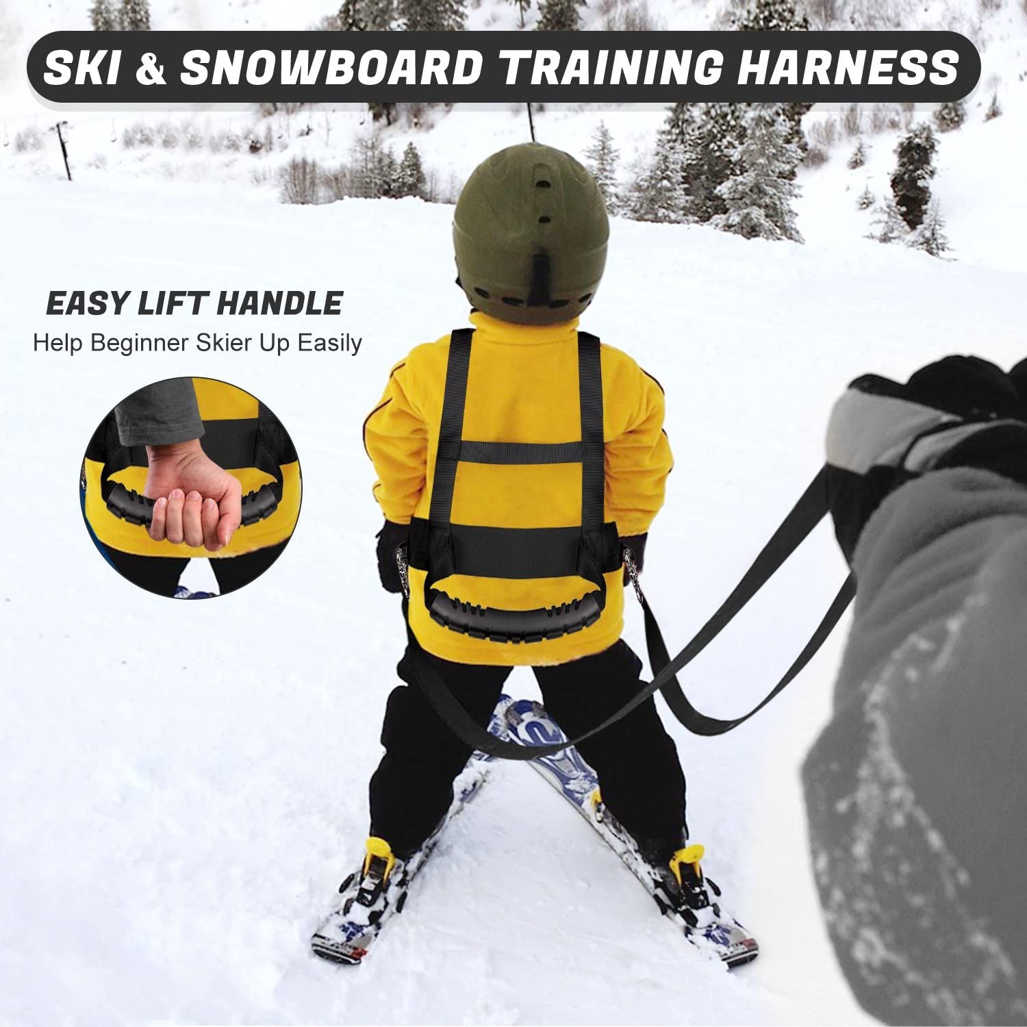 Kids Ski Snowboard Training Harness Toddler Skiing Harness with Removable Leash Speed Control Teaching for V1192-AZ-W-0891