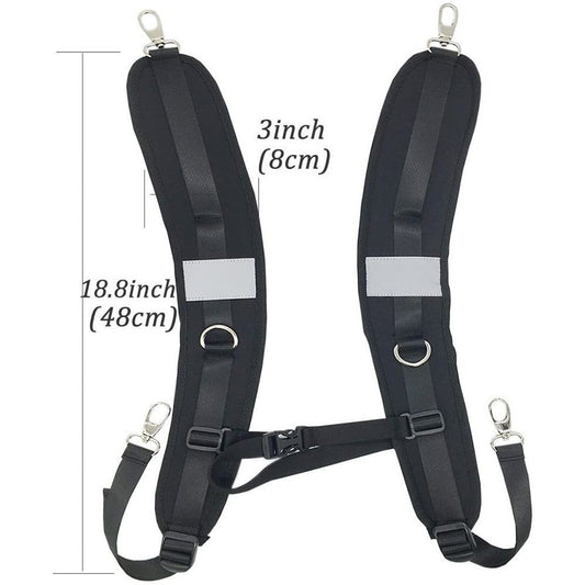 Waterproof Replacement Shoulder Strap with Adjustable Belt for Shoulder Bag Backpack Black Backpack Straps V1192-AZ-W-0892