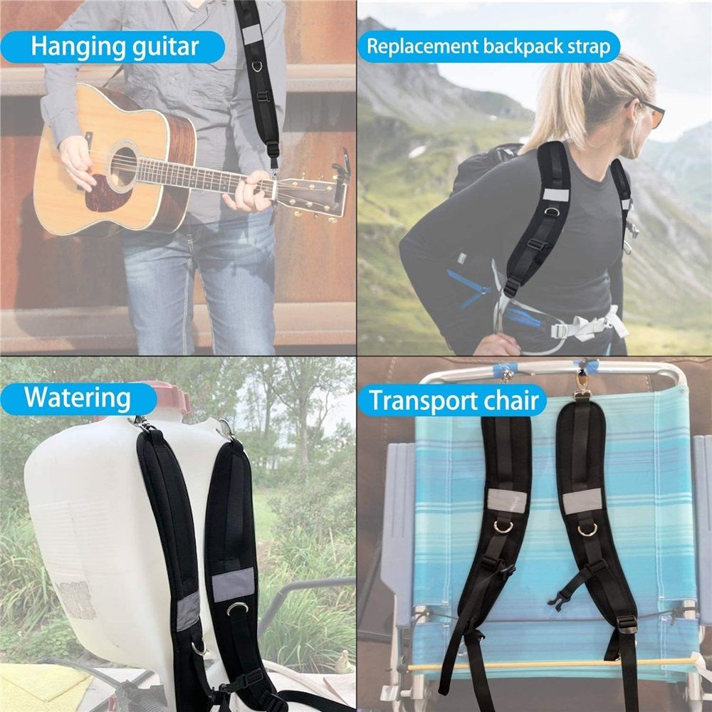 Waterproof Replacement Shoulder Strap with Adjustable Belt for Shoulder Bag Backpack Black Backpack Straps V1192-AZ-W-0892