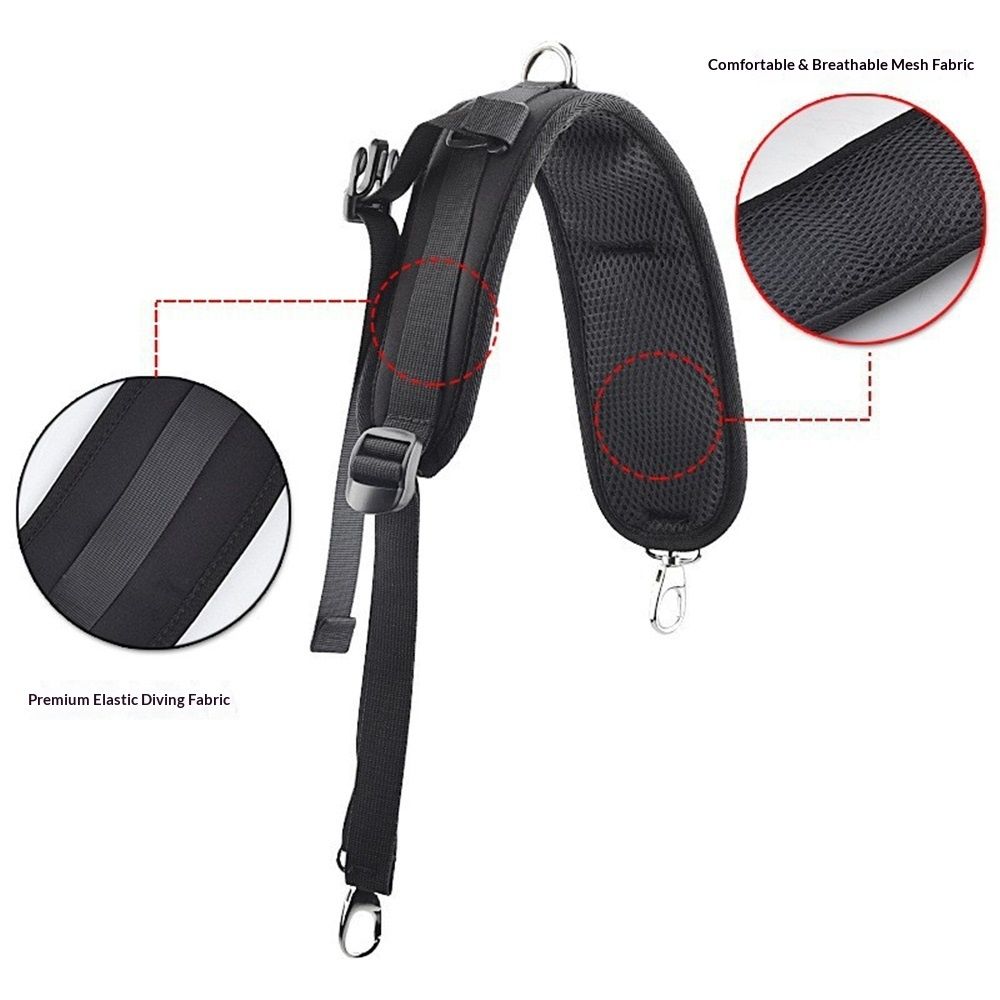 Waterproof Replacement Shoulder Strap with Adjustable Belt for Shoulder Bag Backpack Black Backpack Straps V1192-AZ-W-0892