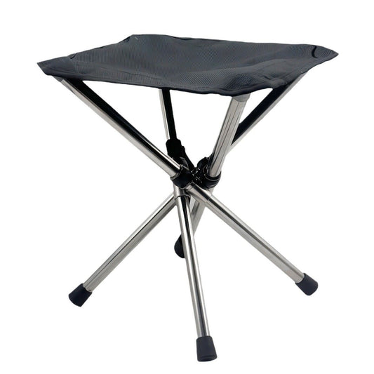 Ultra-Lightweight Stainless Steel Folding Camping Stool - Compact Portable Backpacking Stool with Carry Bag V1192-AZ-W-0900