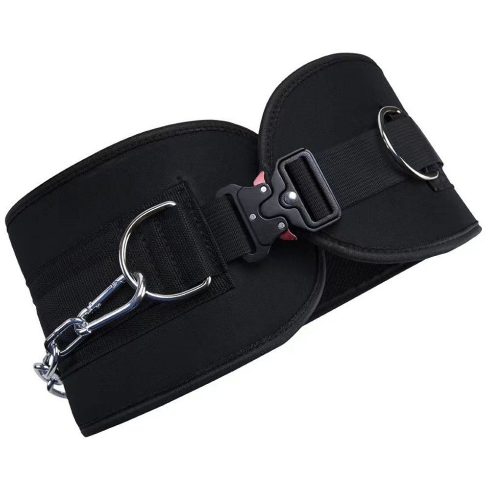 Pull-up Belt Weighted Dip Belt with Chain Double D-ring Weightlifting Back Support Strap Home Gym Equipment V1192-AZ-W-0903