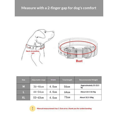 Reflective Nylon Dog Collar Military Adjustable Durable for Large German Shepherd Outdoor Working Training V1192-AZ-W-0905