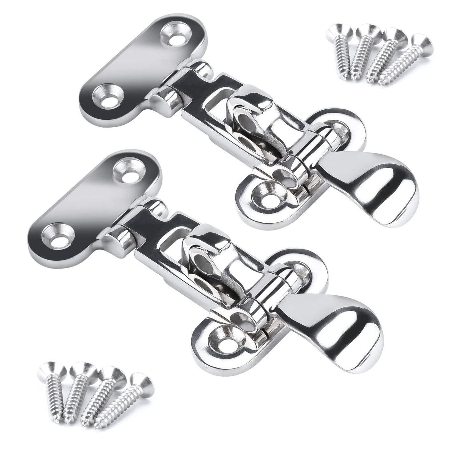 Marine 316 Stainless Steel Anti-Rattle Lockable Hatch,Hold Down Clamp Latch,Marine Hatch Locker (2 PCS) V1192-AZ-W-0906