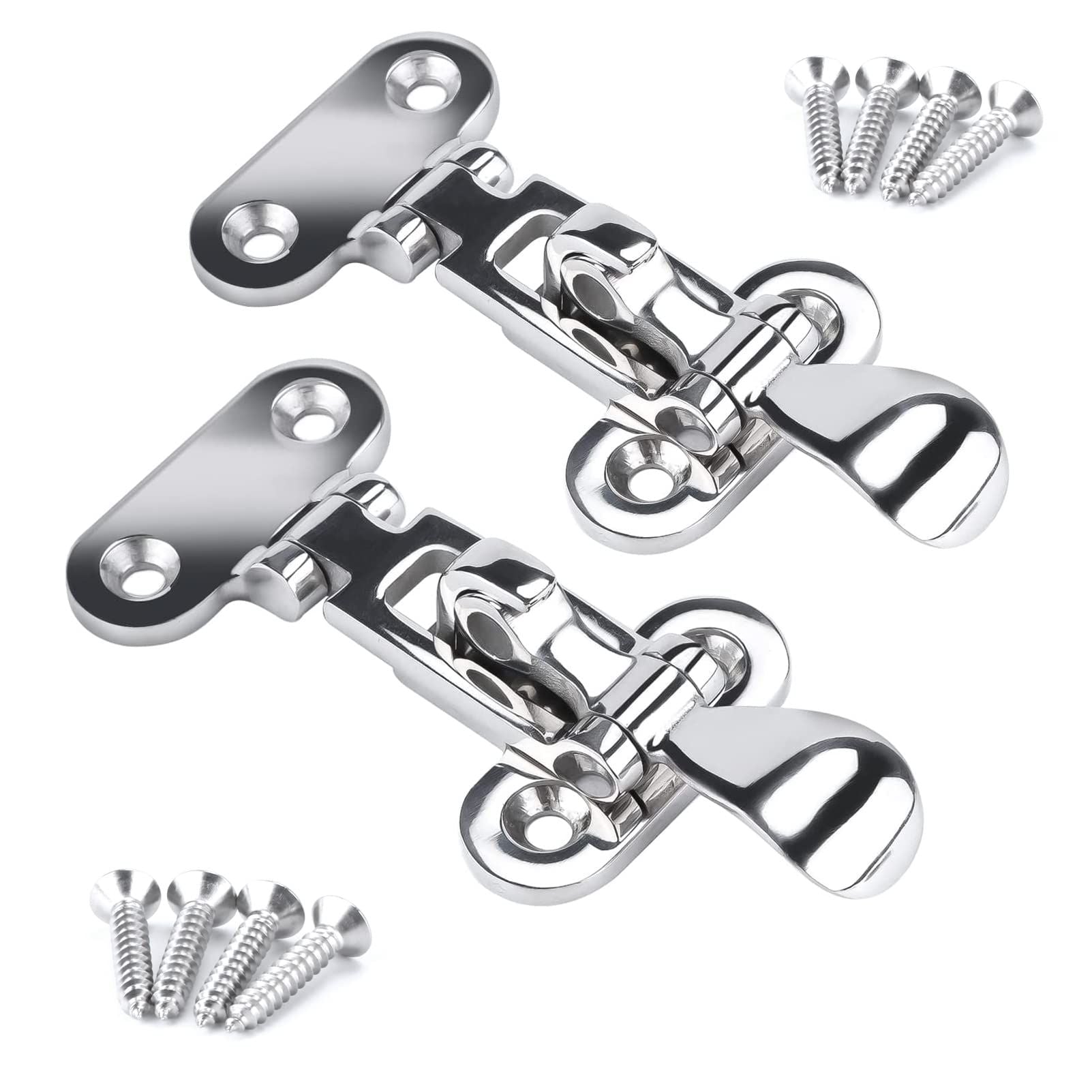 Marine 316 Stainless Steel Anti-Rattle Lockable Hatch,Hold Down Clamp Latch,Marine Hatch Locker (2 PCS) V1192-AZ-W-0906
