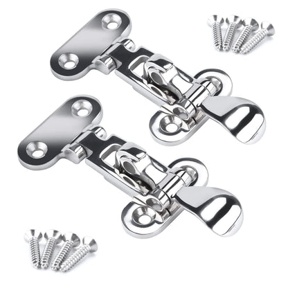 Marine 316 Stainless Steel Anti-Rattle Lockable Hatch,Hold Down Clamp Latch,Marine Hatch Locker (2 PCS) V1192-AZ-W-0906