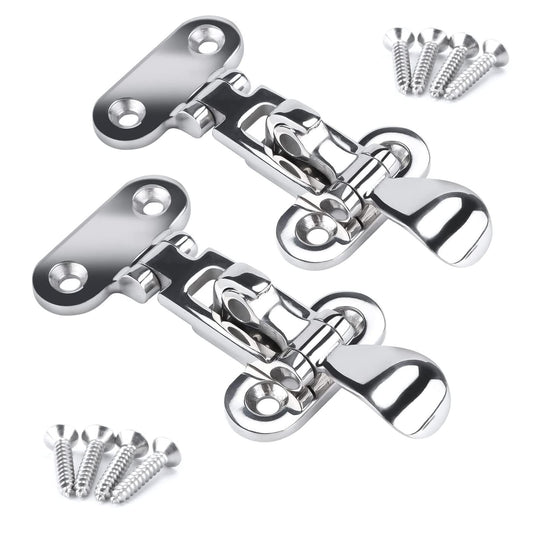 Marine 316 Stainless Steel Anti-Rattle Lockable Hatch,Hold Down Clamp Latch,Marine Hatch Locker (2 PCS) V1192-AZ-W-0906