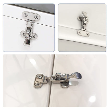 Marine 316 Stainless Steel Anti-Rattle Lockable Hatch,Hold Down Clamp Latch,Marine Hatch Locker (2 PCS) V1192-AZ-W-0906