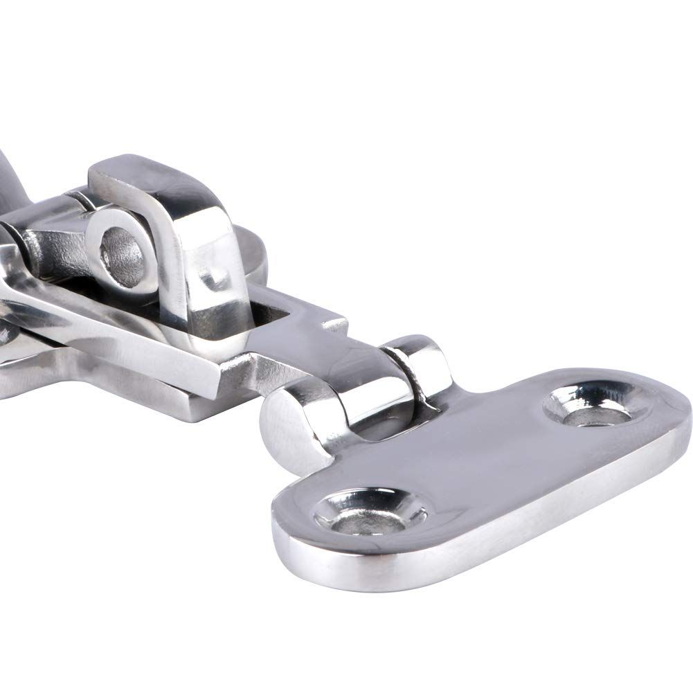 Marine 316 Stainless Steel Anti-Rattle Lockable Hatch,Hold Down Clamp Latch,Marine Hatch Locker (2 PCS) V1192-AZ-W-0906