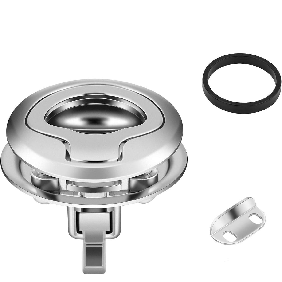Flush Pull Slam Latch Stainless Steel Round Pull Latch for RV Boat Deck Hatch Door Cabinet Hardware Door V1192-AZ-W-0908