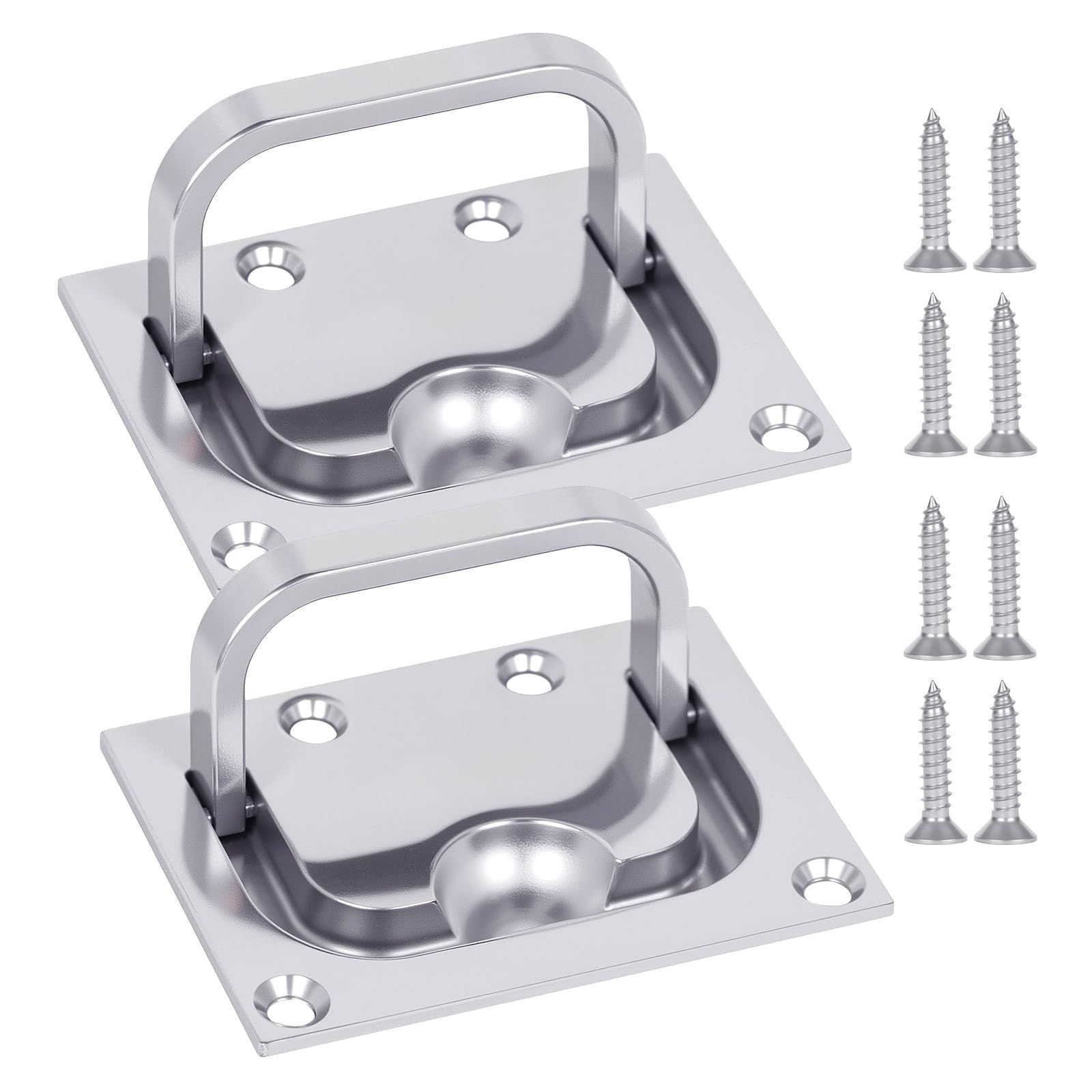 316 Stainless Steel Hatch Pull Flush Lift Boat Ring Hatches Pull Handle with Mount Screws for Boat Deck Hatch V1192-AZ-W-0909
