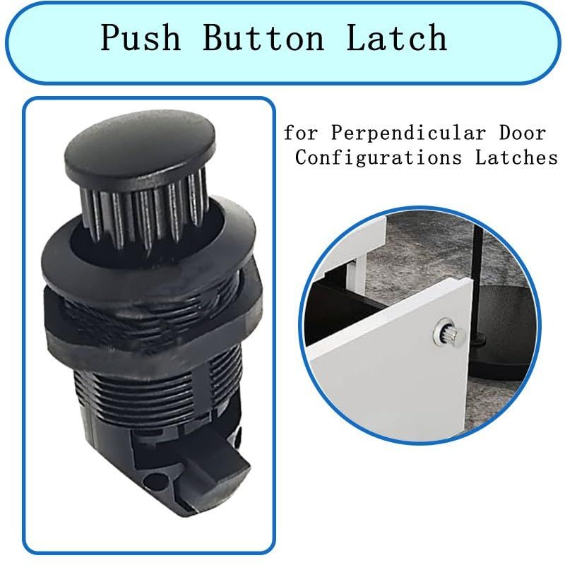 2Pcs Push Button Latch, Push to Close Latches for Perpendicular Door Configurations Latches - Push-to-Close V1192-AZ-W-0912