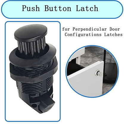 2Pcs Push Button Latch, Push to Close Latches for Perpendicular Door Configurations Latches - Push-to-Close V1192-AZ-W-0912