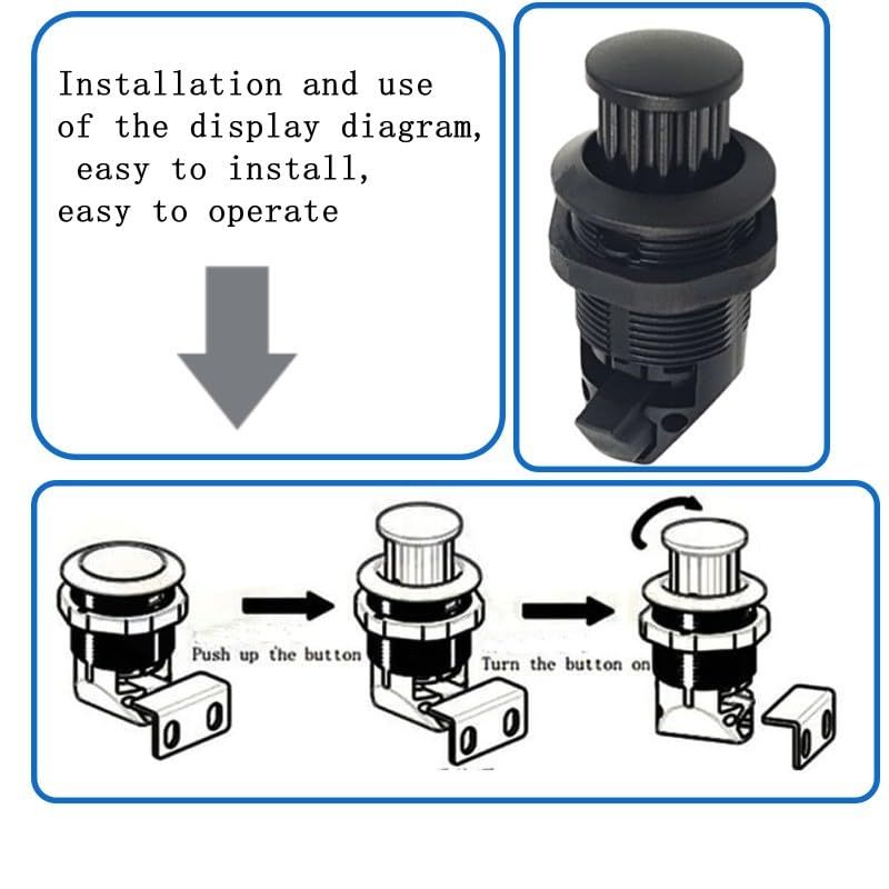 2Pcs Push Button Latch, Push to Close Latches for Perpendicular Door Configurations Latches - Push-to-Close V1192-AZ-W-0912