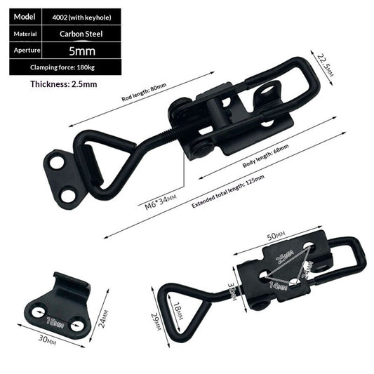 4PCS Toggle Latch Clamp 397 lbs Adjustable Toggle Latch Black Toggle Clamp Lockable Quick Release Pull Latch V1192-AZ-W-0913