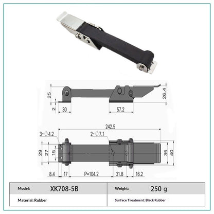 2 PCS Heavy Duty Premium SUS304 Stainless Steel Rubber Flexible Black Draw Latches Buckle (Style 3) V1192-AZ-W-0914