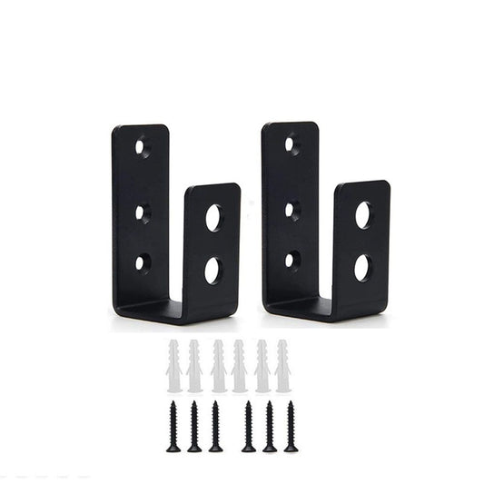 2x4 (1.5x3.5 inch) Door Barricade Brackets (2 pcs) | Drop Open Bar Holder Steel U Bracket for 2 by 4 Lumber V1192-AZ-W-0915