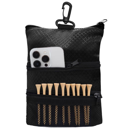Golf Tee Bag - Store Your tees, Golf Balls, scorecard, and Pencil. Great Gift for Golfers! 2pcs(Only a single V1192-AZ-W-0917