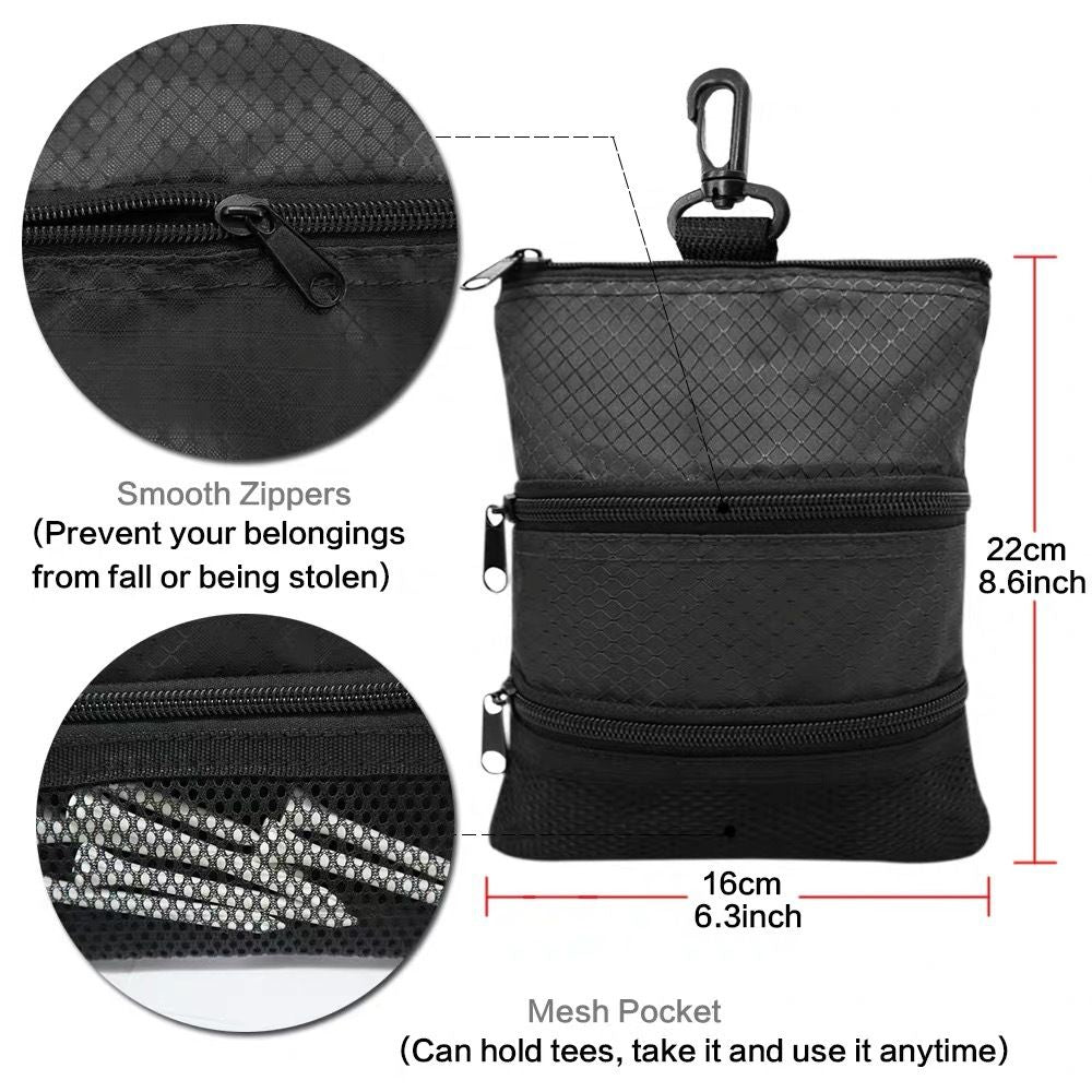 Golf Tee Bag - Store Your tees, Golf Balls, scorecard, and Pencil. Great Gift for Golfers! 2pcs(Only a single V1192-AZ-W-0917