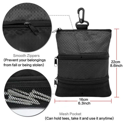 Golf Tee Bag - Store Your tees, Golf Balls, scorecard, and Pencil. Great Gift for Golfers! 2pcs(Only a single V1192-AZ-W-0917