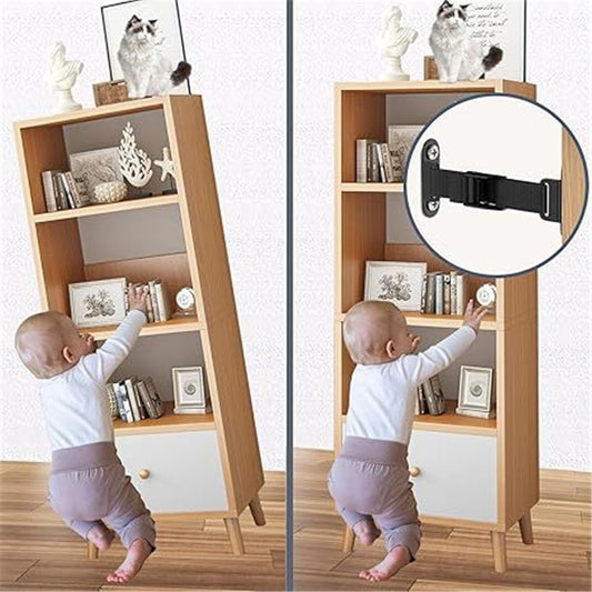 Furniture Anchors for Baby Proofing(2 Sets),Anti Tip Furniture Anchors,Furniture Wall Anchor,Adjustable V1192-AZ-W-0918