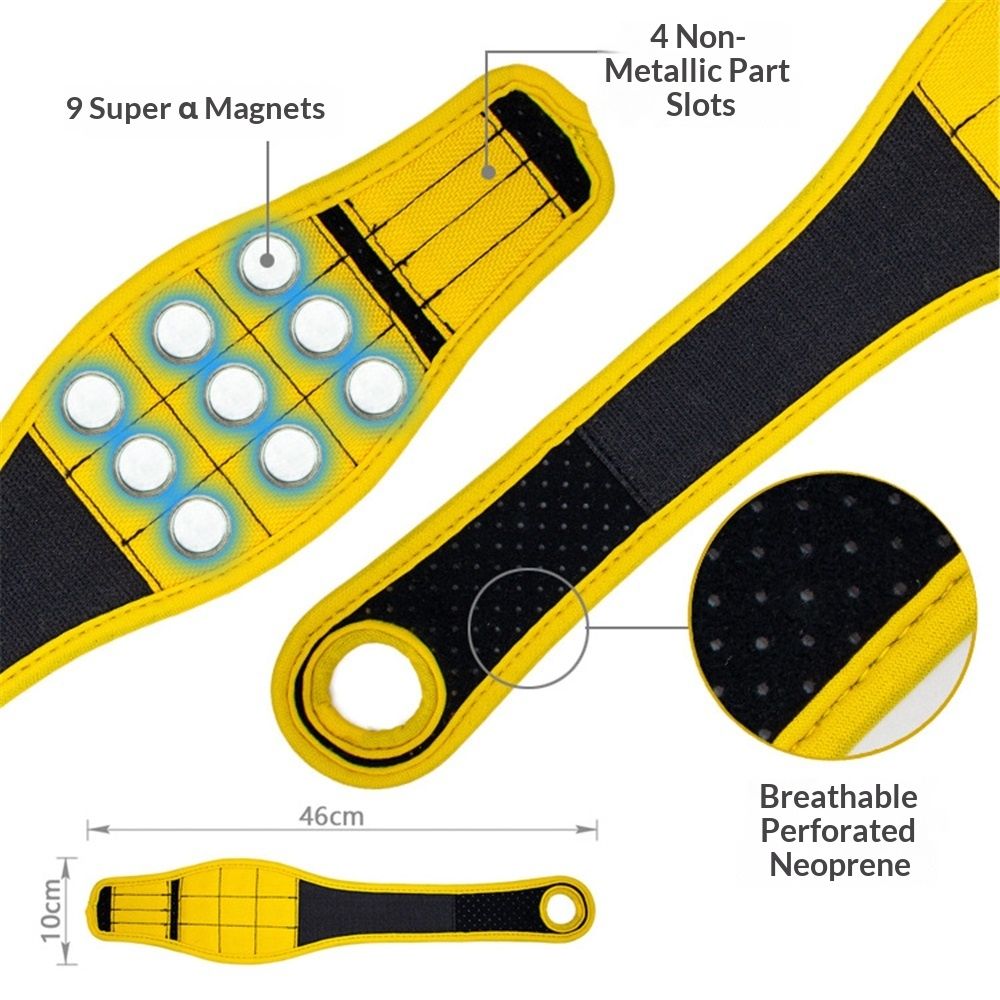 Magnetic Wristband for Tools Magnet Screw Holder Wrist Support Keeps Screws Nails Drill Bits Handy Unique V1192-AZ-W-0919