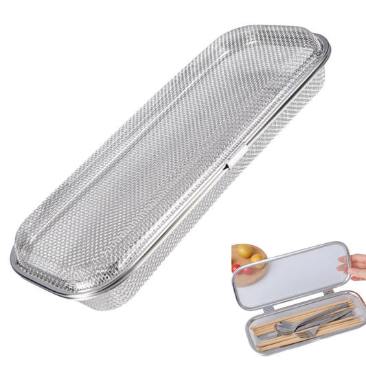 Dishwasher Basket, Stainless Steel Dishwasher Silverware Basket, Replacement Utensil Rectangular Mesh Drain V1192-AZ-W-0923