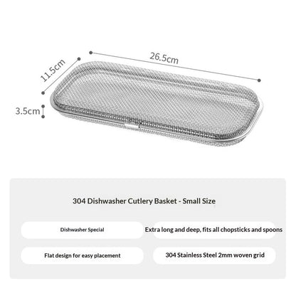 Dishwasher Basket, Stainless Steel Dishwasher Silverware Basket, Replacement Utensil Rectangular Mesh Drain V1192-AZ-W-0923