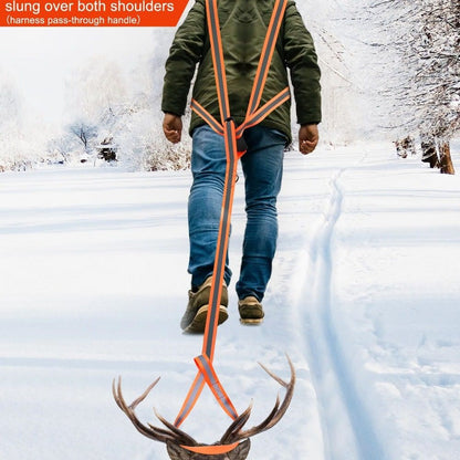 Deer Drag Harness & Rope - Heavy Duty 480lbs Capacity, Reflective Orange Hunting Gear with Comfortable V1192-AZ-W-0930
