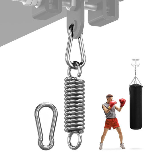 Punching Bag Hanger, Heavy Bag Spring Capacity, Stainless Steel Hanging Kit with Spring Hook & Carabiner, V1192-AZ-W-0940