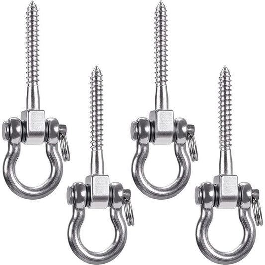Heavy Duty 180 degrees Swing Hangers, Stainless Steel Eye Screw Bracket, Playground Yoga Hammock Rope Tire V1192-AZ-W-0941