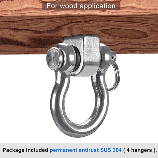 Heavy Duty 180 degrees Swing Hangers, Stainless Steel Eye Screw Bracket, Playground Yoga Hammock Rope Tire V1192-AZ-W-0941