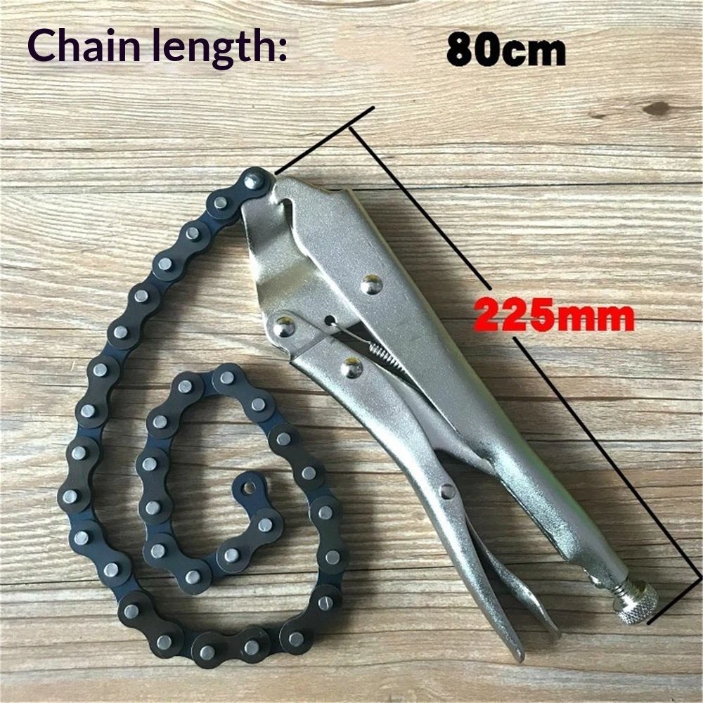 Locking Chain Clamp, Locking Chain Pliers with 80cm Chain, Quick Release, Heavy Duty Chain Vise Grip, Locking V1192-AZ-W-0951