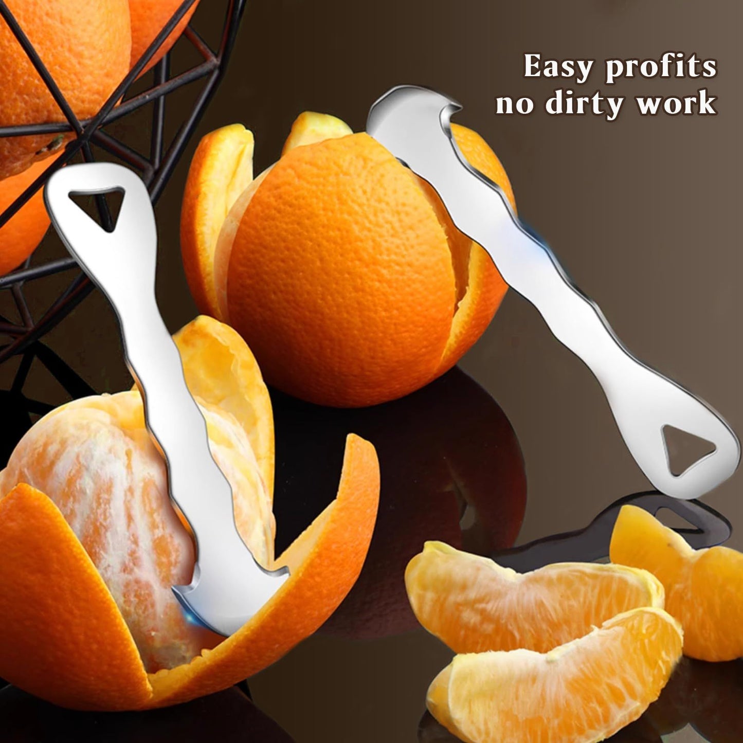 2pcs Stainless Steel Citrus Peeler Tool - Orange Peeler for Kitchen, Lemon Peeler, Grapefruit Peeler, V1192-AZ-W-0955