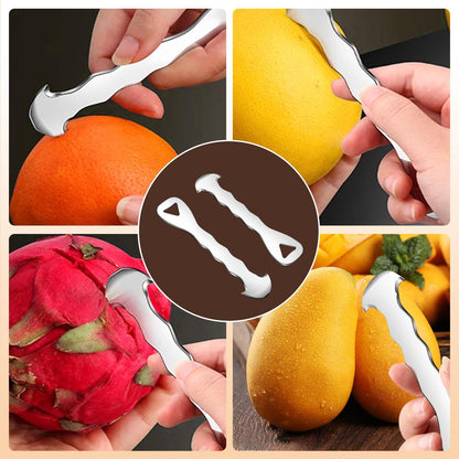 2pcs Stainless Steel Citrus Peeler Tool - Orange Peeler for Kitchen, Lemon Peeler, Grapefruit Peeler, V1192-AZ-W-0955