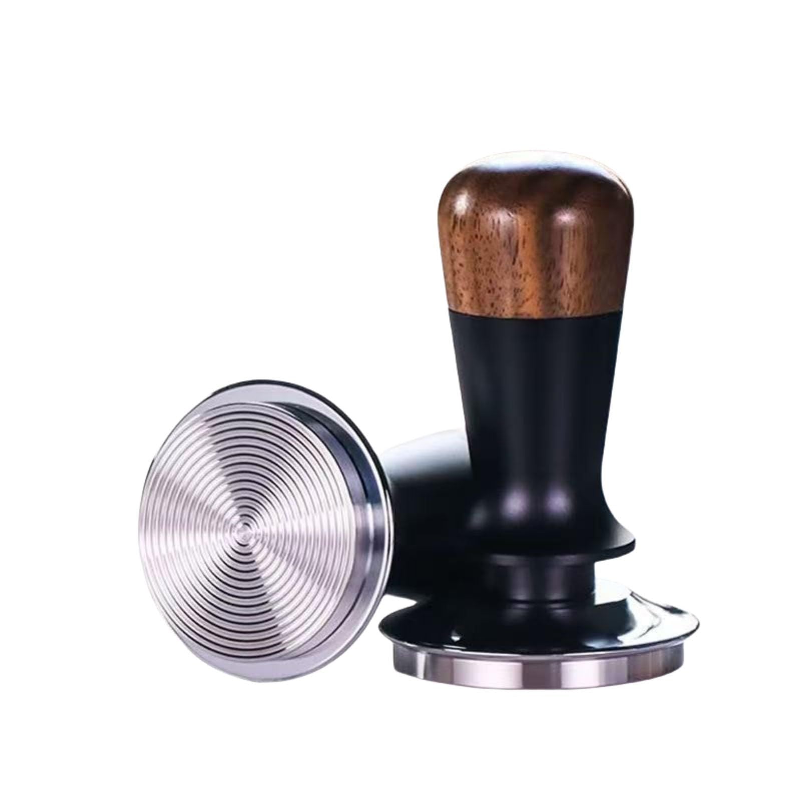 58mm espresso pot, stainless steel corrugated base coffee pot, spring-loaded espresso pot, and walnut wood lid V1192-AZ-W-0956