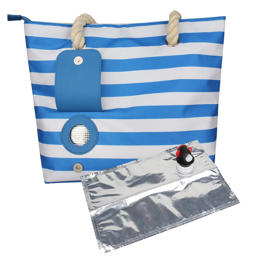 Beach Wine Tote with Insulated Bladder Bags, Leakproof Carrier for 1 Bottles, Perfect for Travel, Party, or V1192-AZ-W-0960