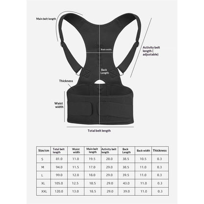 Magnetic therapy posture support back bracket adjustable posture corrector bracket shoulder back support V1192-AZ-W-0969