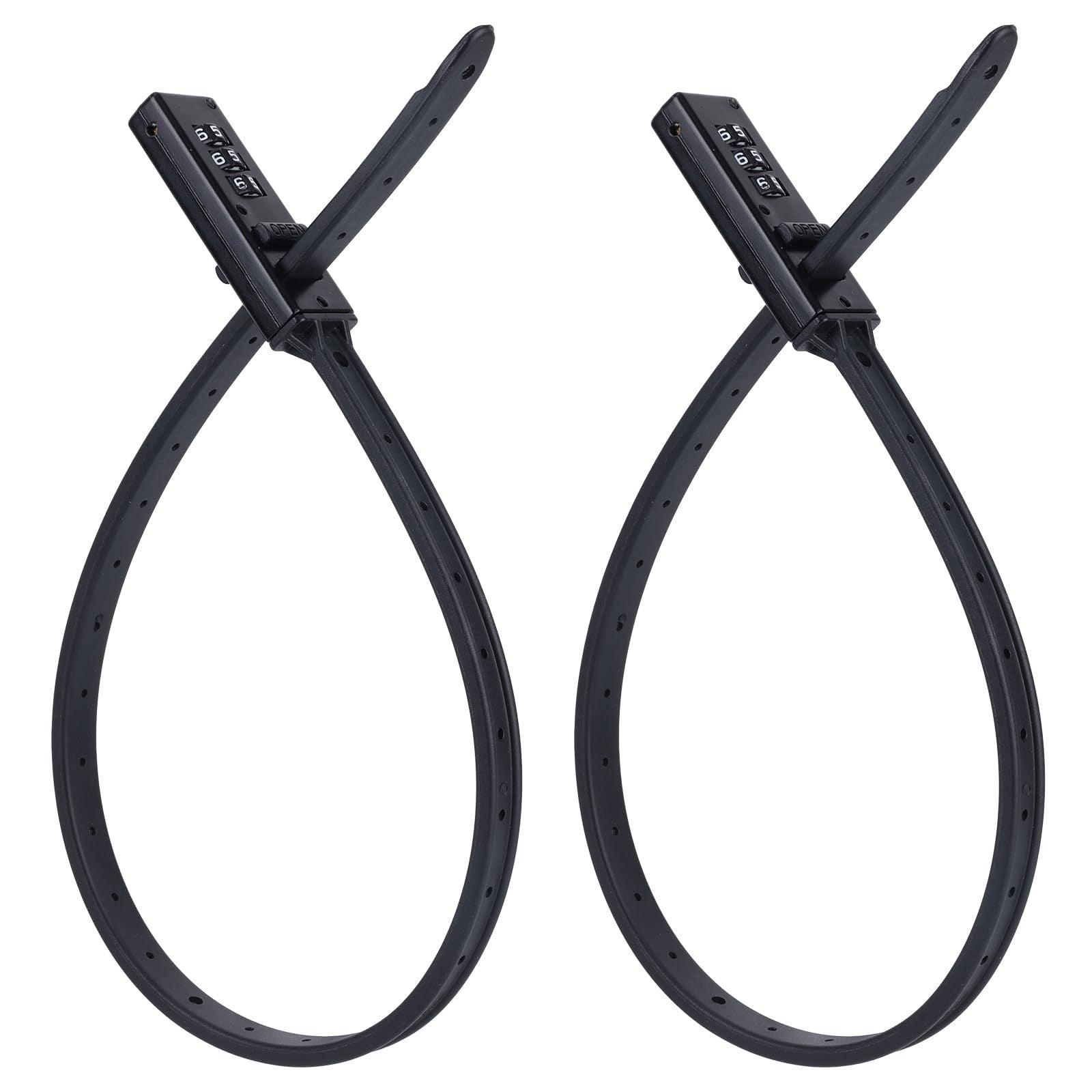 2pcs Zip Tie Lock, 22.05in Adjustable Small Cable Lock with Combination 3 Digit Recodable Combination V1192-AZ-W-0974
